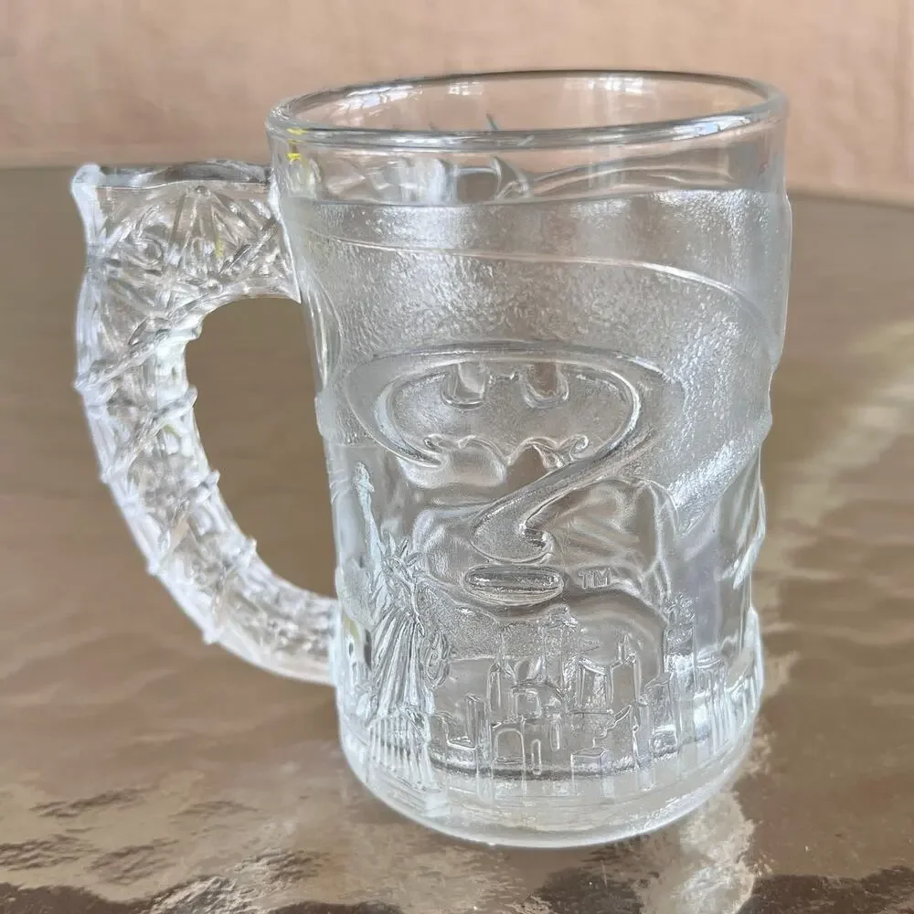 Vintage 1995 McDonalds Batman Forever Mug Riddler DC Comics 90 Collectible Glass